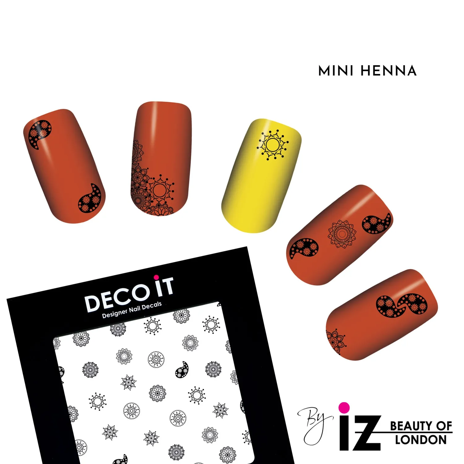 Iz Beauty Mini Henna nageldekaler mandala 40-pack