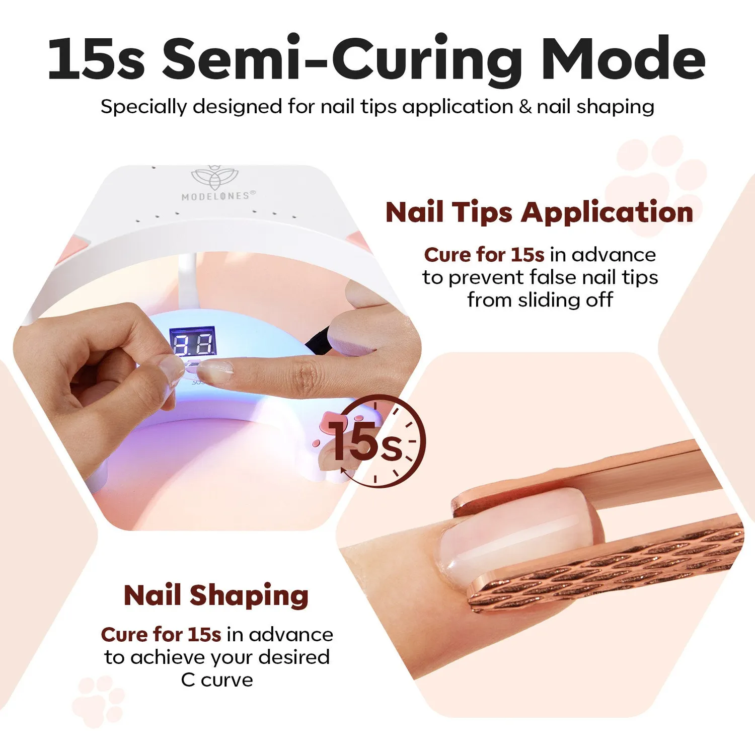 Modelones Smeow nagellampa 48W UV LED gooseneck