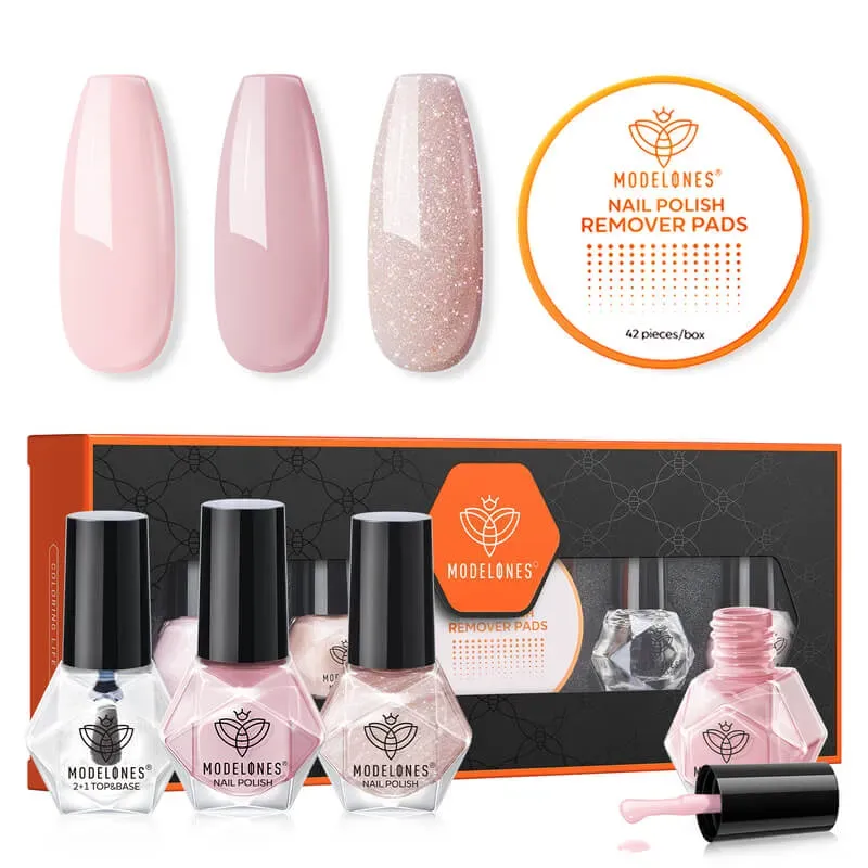 modelones Felicity nagellack 6-pack nude rosa skimrande