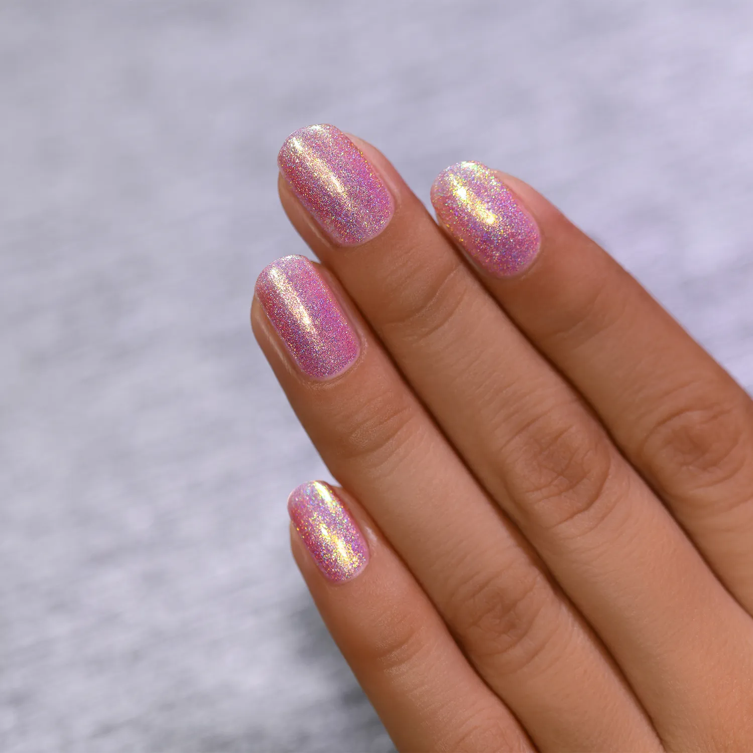 ILNP Opal Sunset nagellack rosa holografisk