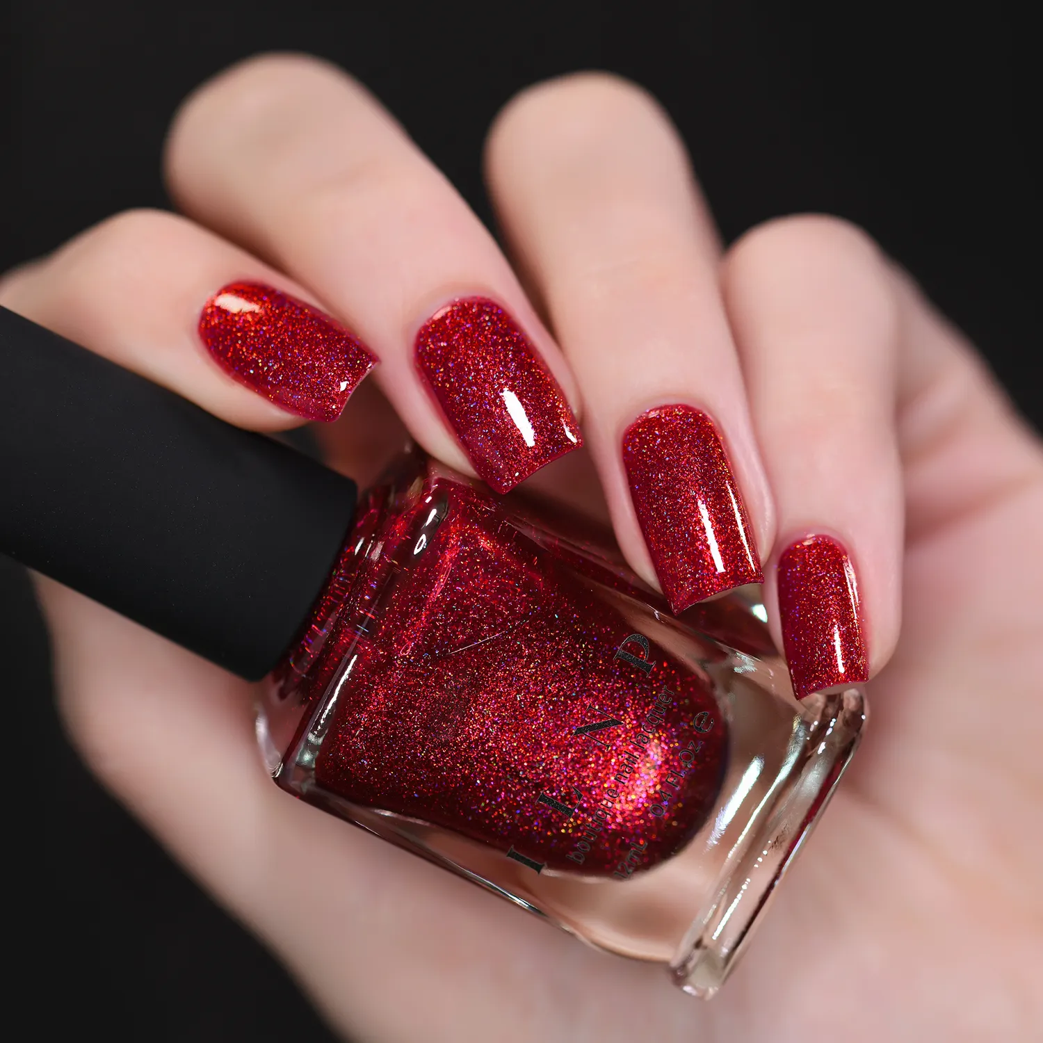 ILNP Say Love nagellack holografiskt rubinrött