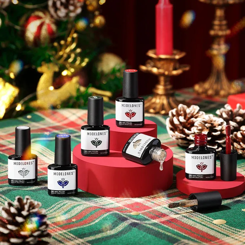 Modelones Yuletide Joy gellack 6-pack glitter cat eye