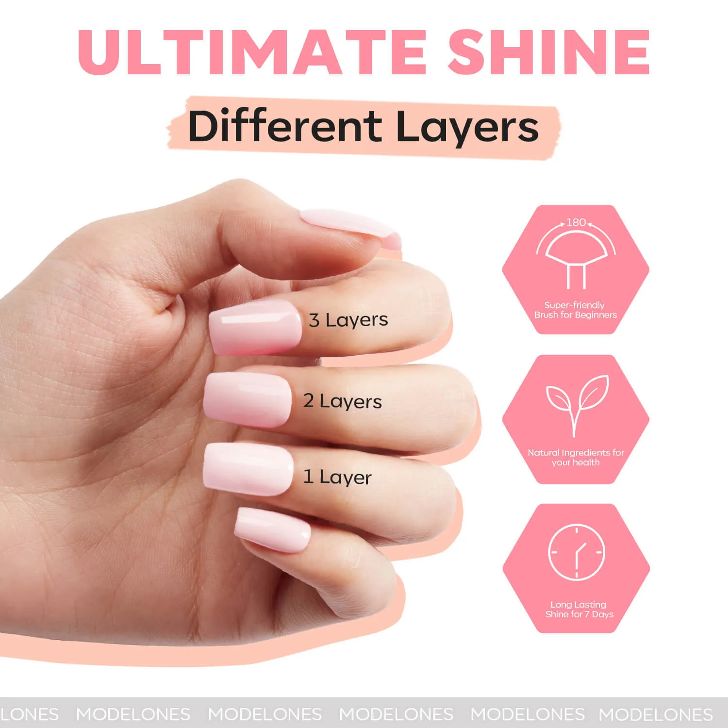 modelones Felicity nagellack 6-pack nude rosa skimrande