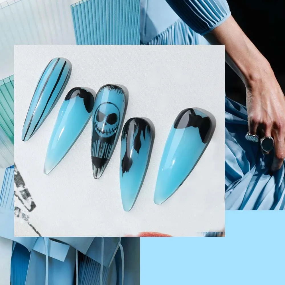 modelones ice blue polygel naglar ljusblå 15g