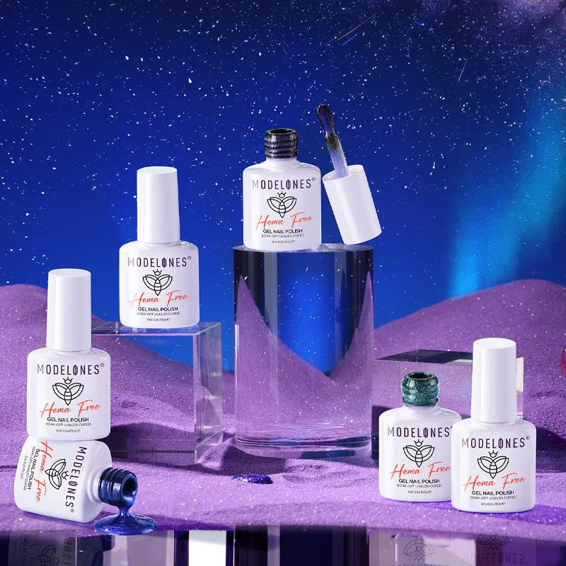 Modelones Pixel Heart gellack 6-pack kameleontglitter
