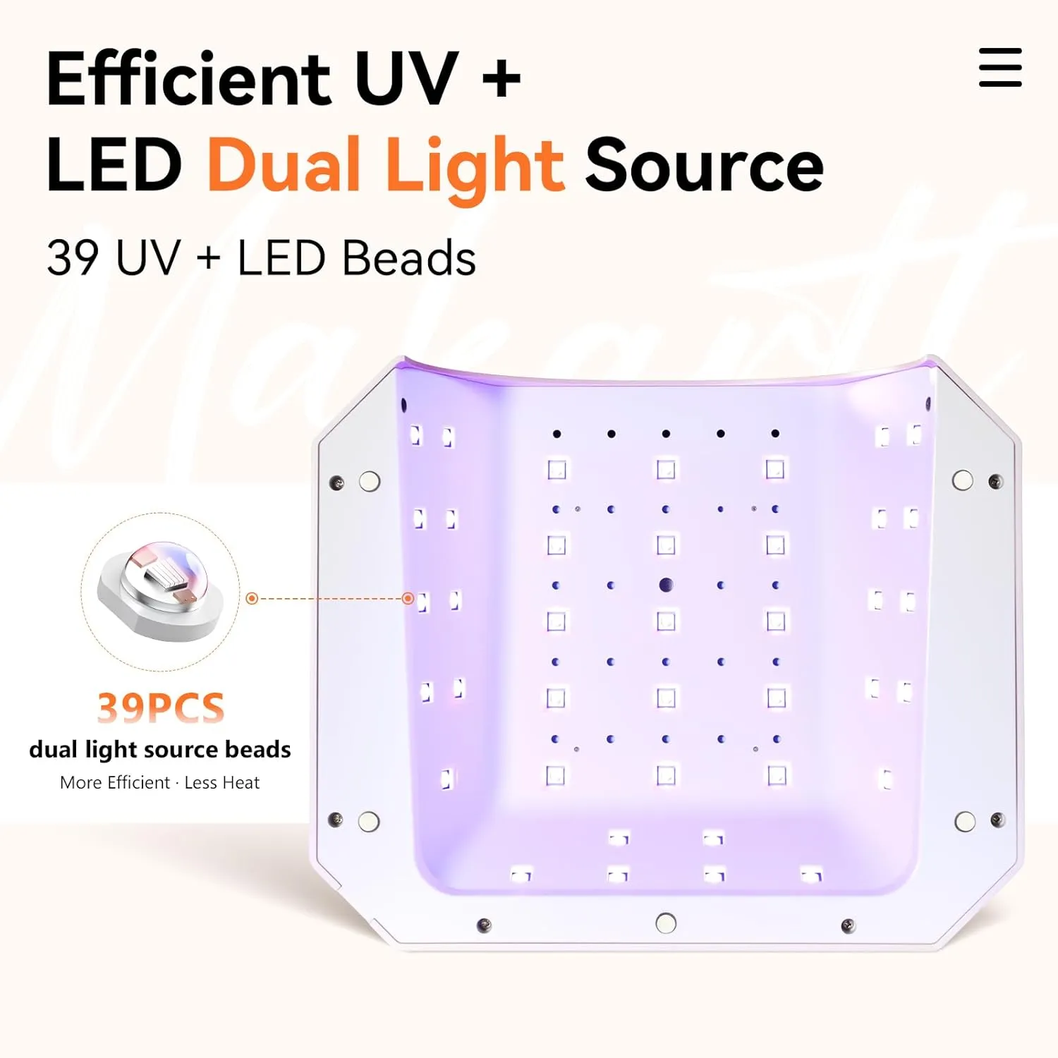 Makartt Rose Pink UV LED nagellampa 30 W rosa