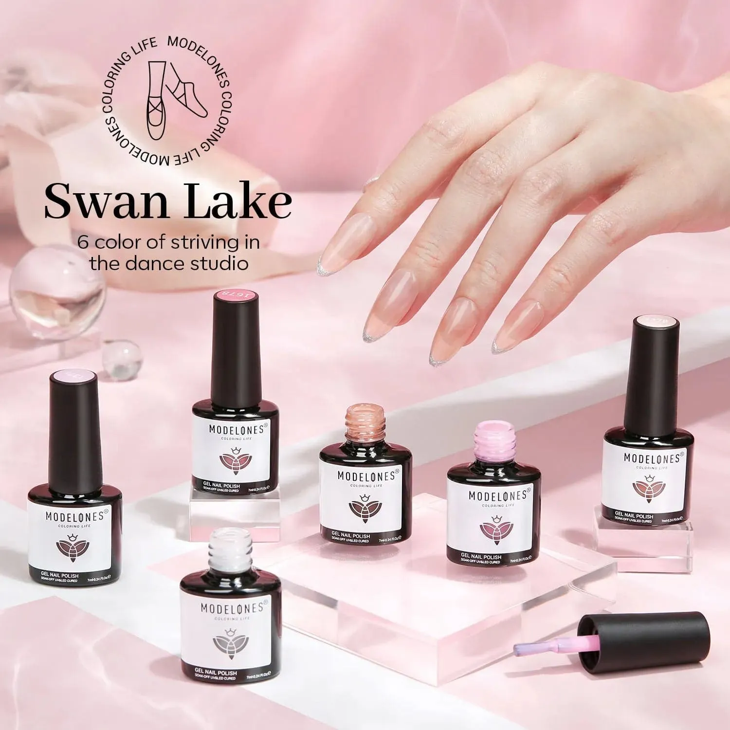 modelones Swan Lake gellack 6-pack jelly rosa