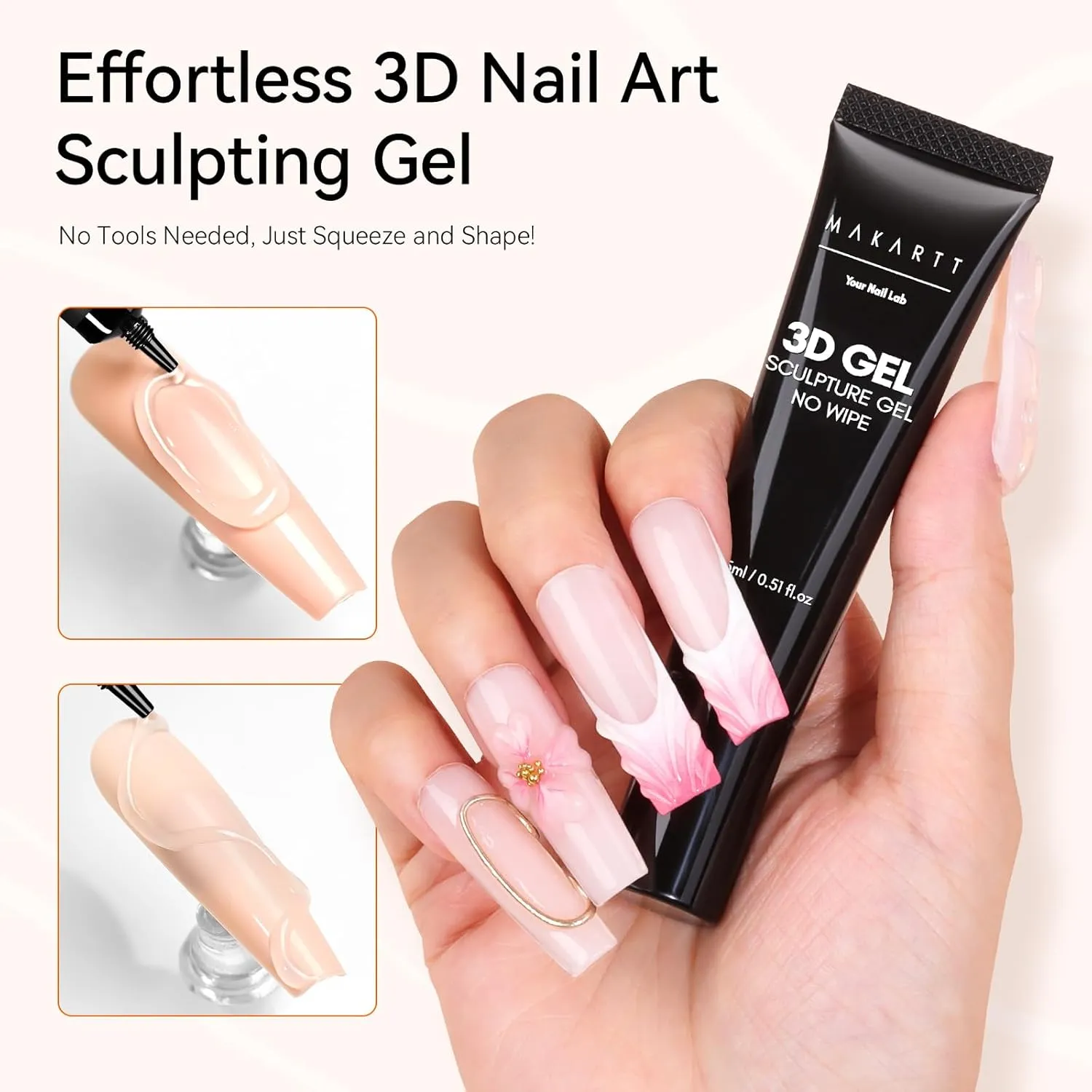 Makartt 3D Gel Sculpture Gel skulpteringsgel clear