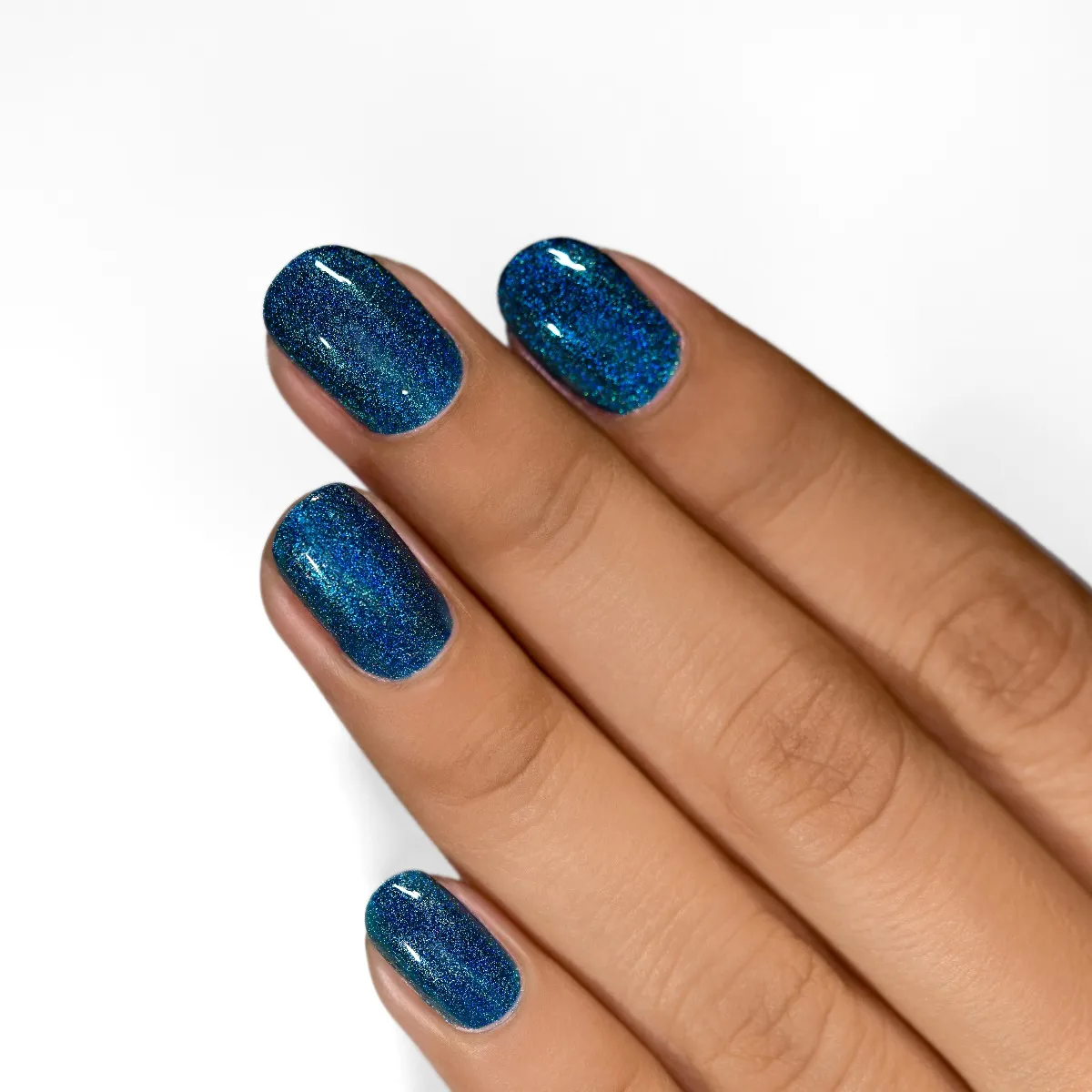 ILNP Isabella nagellack petrolblå holografiskt