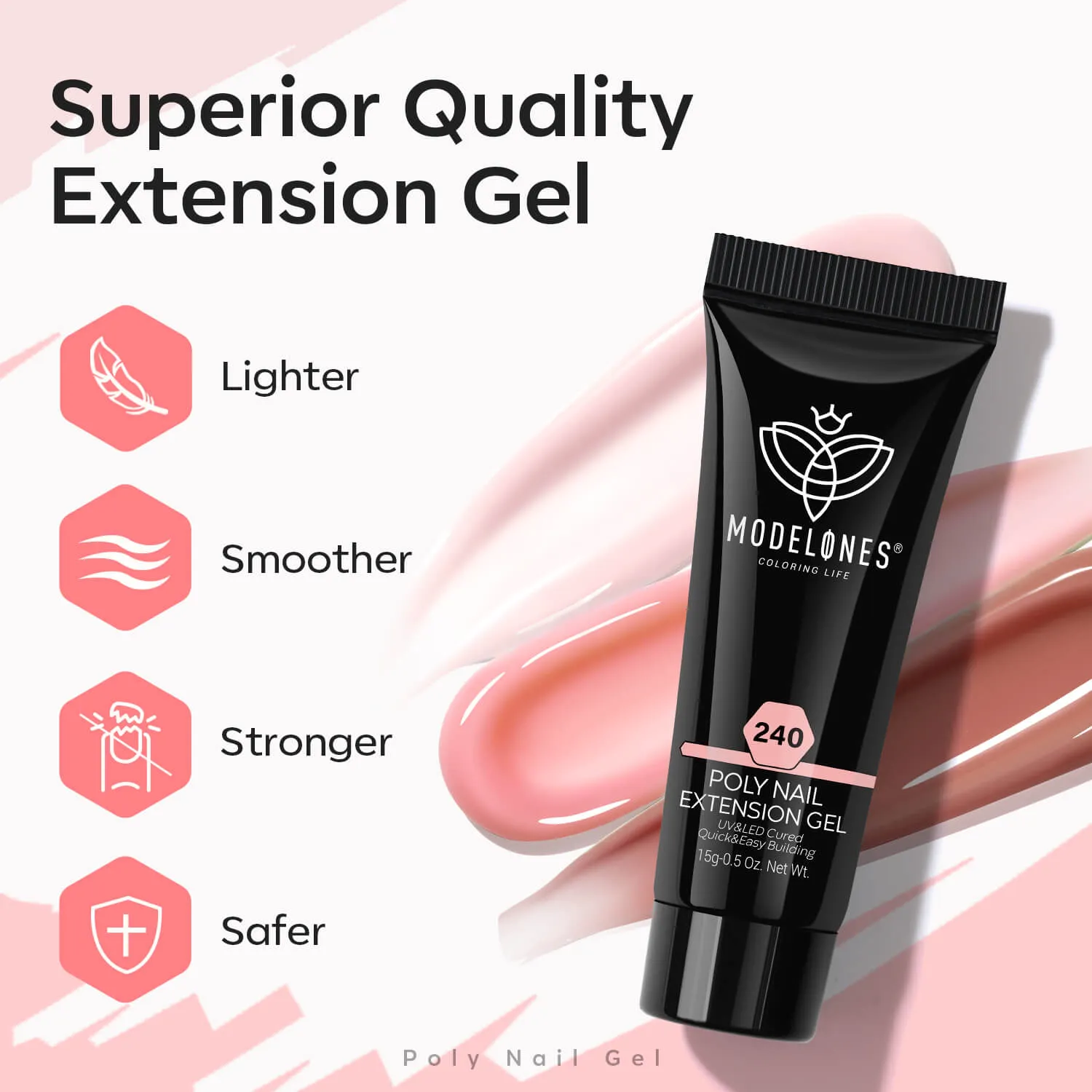 Modelones Berry Parfait polygel rosa 21 dagar