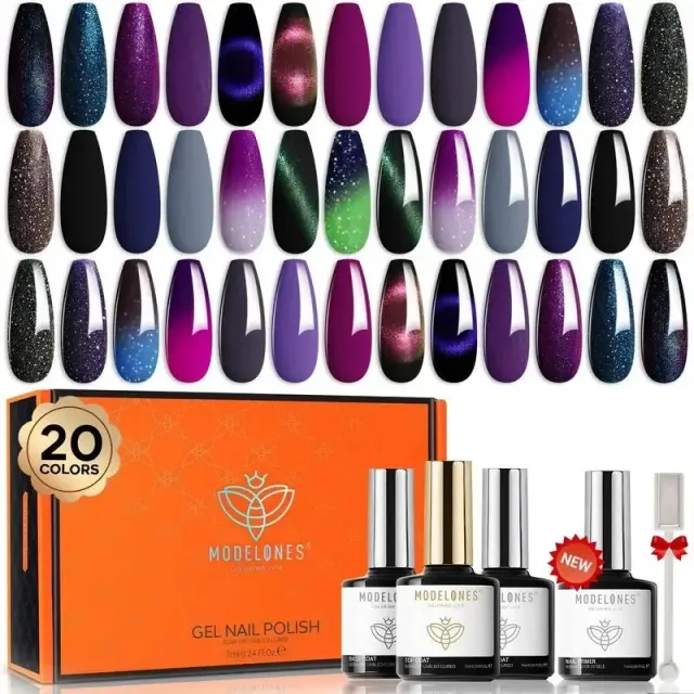 Modelones Queen of the Night gellackskit 20 färger magnet