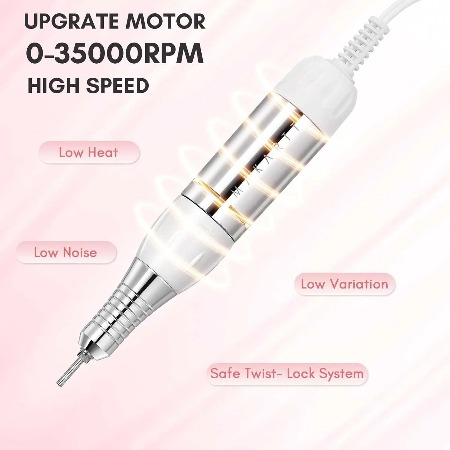 Makartt Genesie 35000RPM elektrisk nagelfil kit tyst