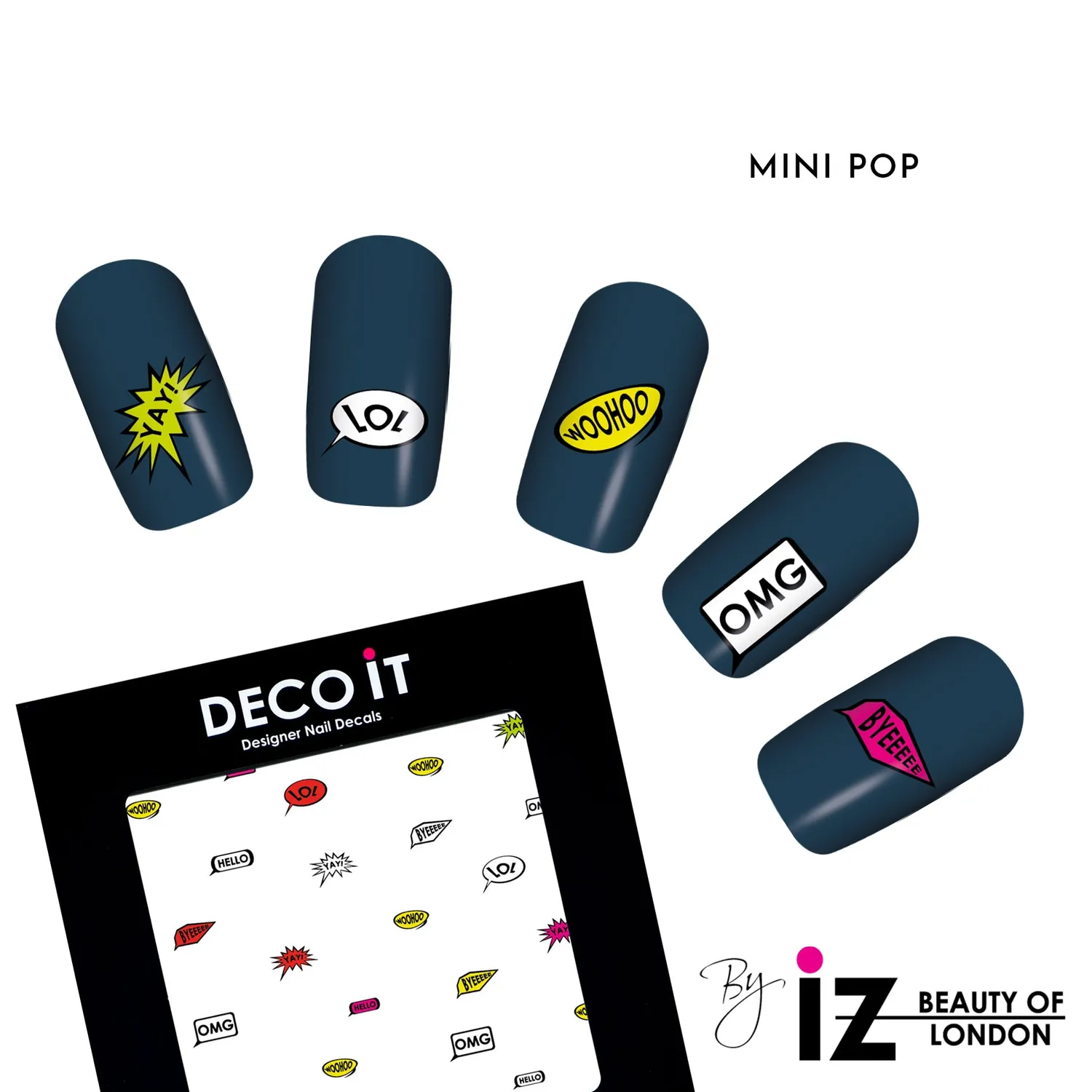 Iz Beauty Pop Art nageldekaler 30-pack självhäftande