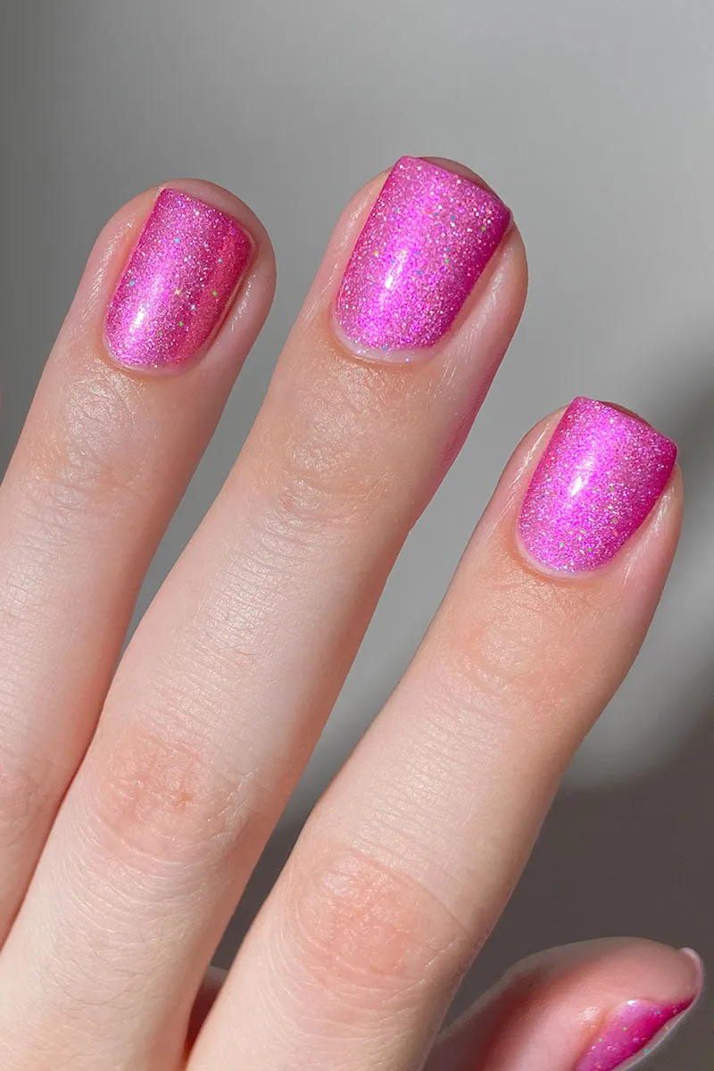 Cirque Colors Pinky’s Up nagellack magenta holografisk shimmer