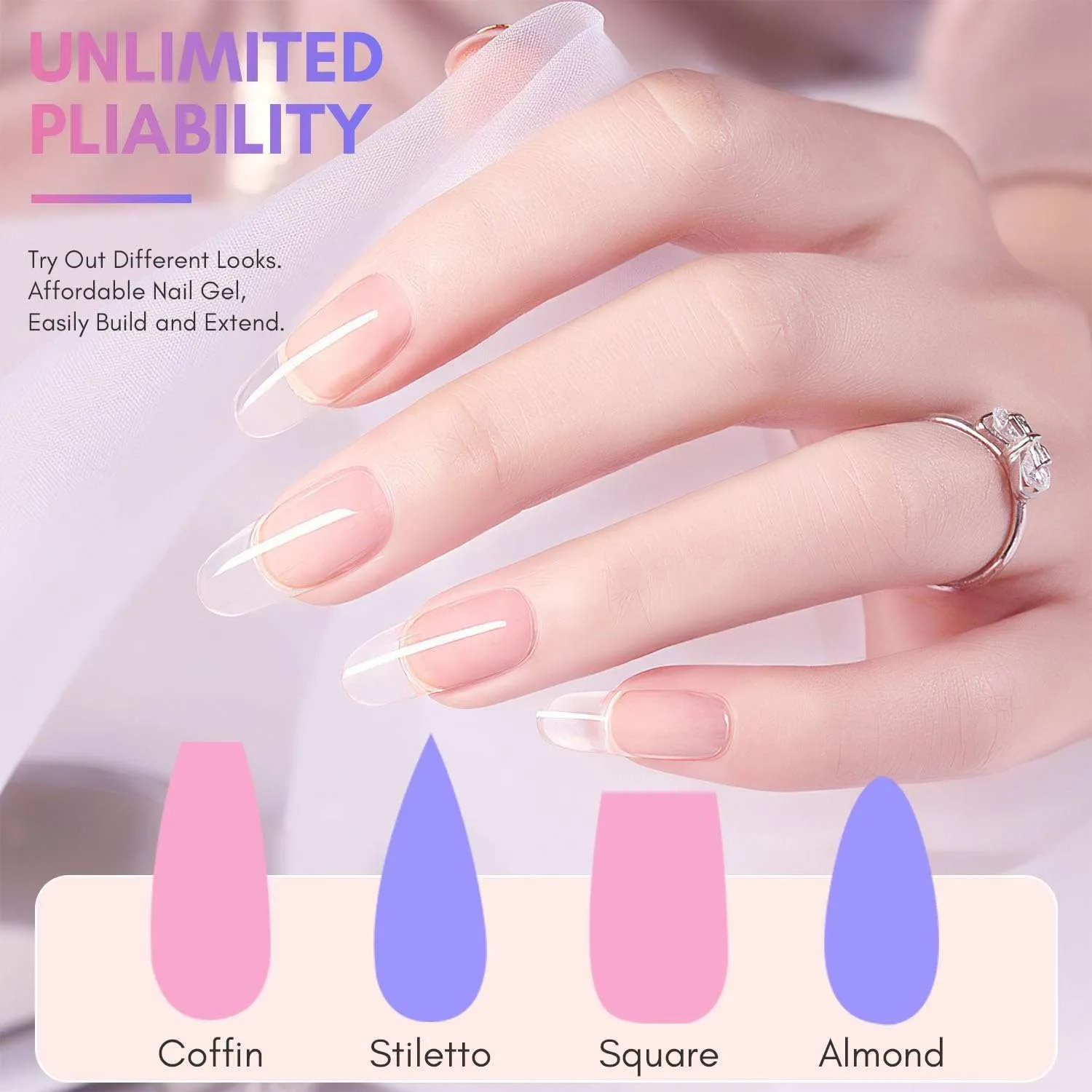 Makartt Poly Nail Gel polygel Natural Pink 50 ml byggande