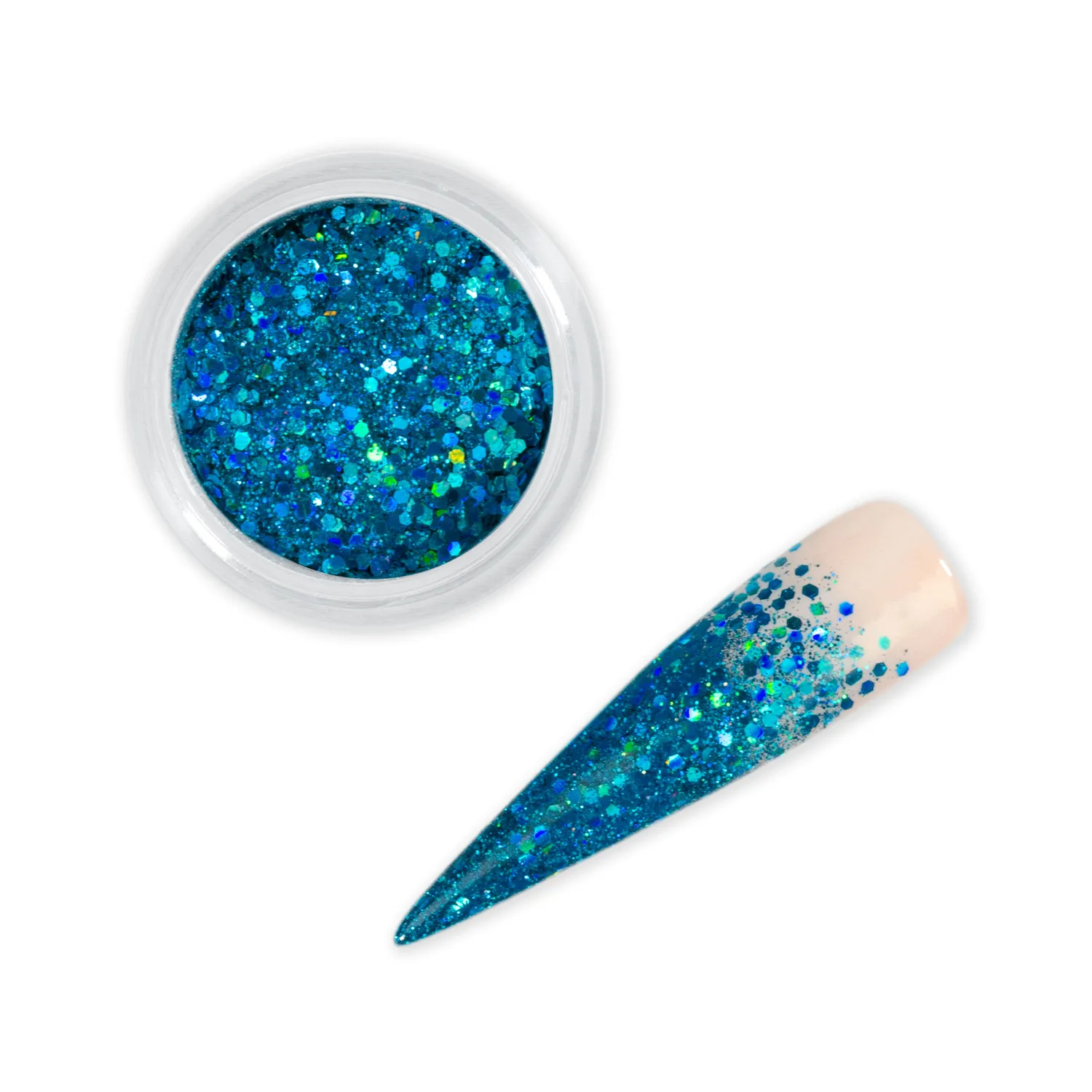 Iz Beauty Blue Lagoon nagelglitter 6g holografisk blå
