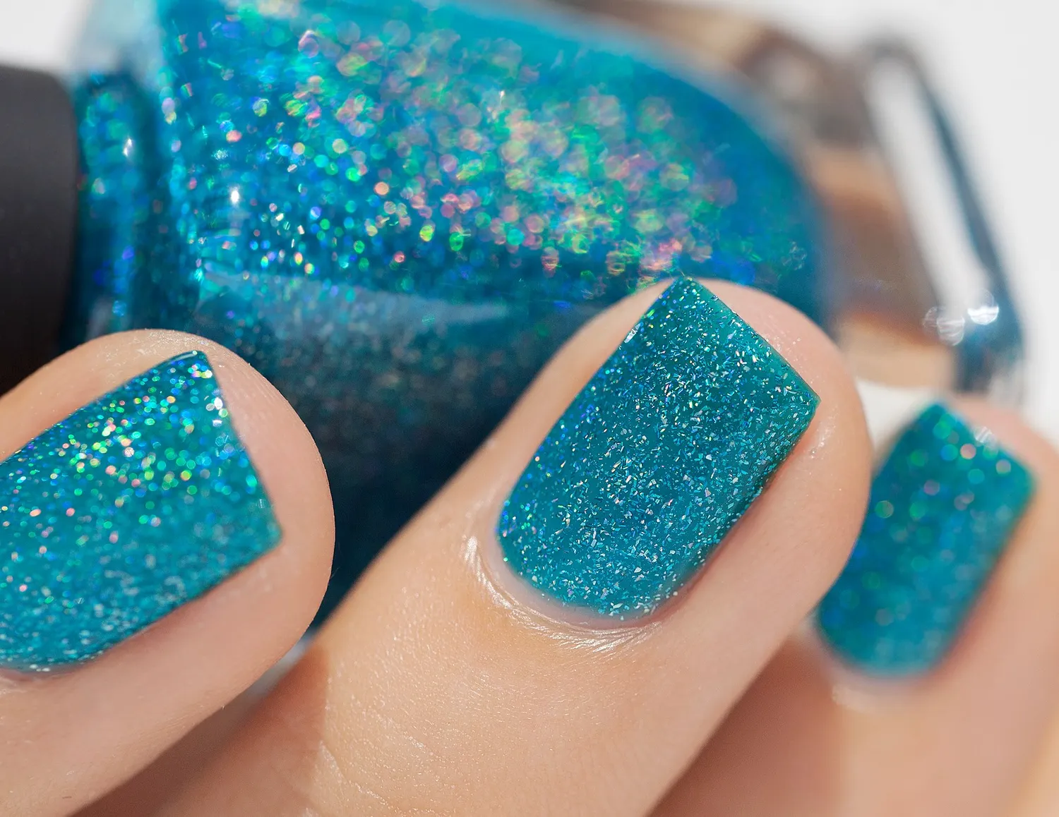 ILNP Surfboard nagellack turkos holografisk