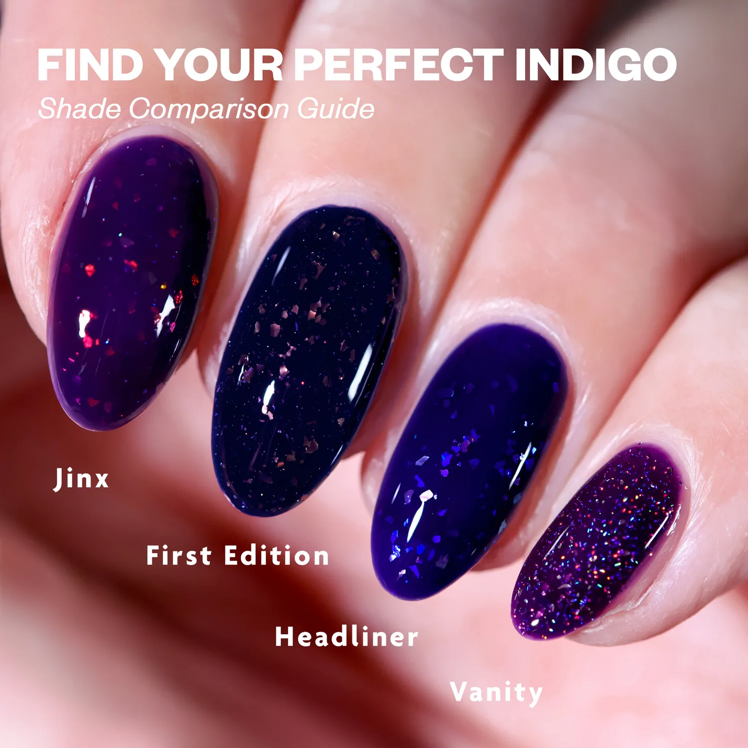 ILNP First Edition nagellack indigo med kopparflakes