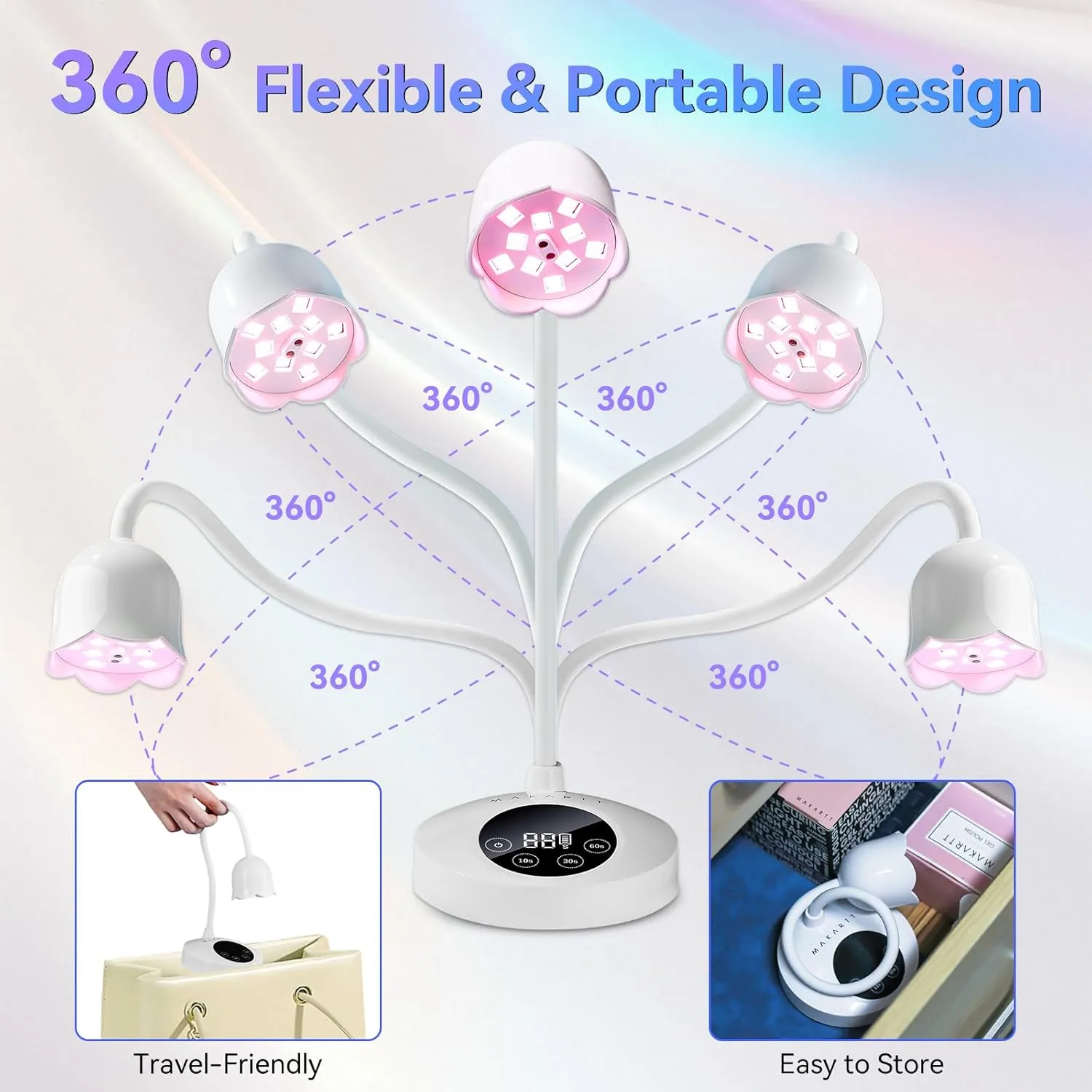 Makartt Lotus Flower nagellampa 30W vit