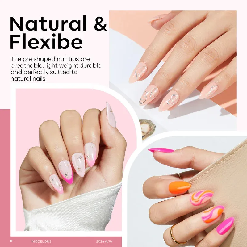 modelones Short Almond nageltippar kit 510 st