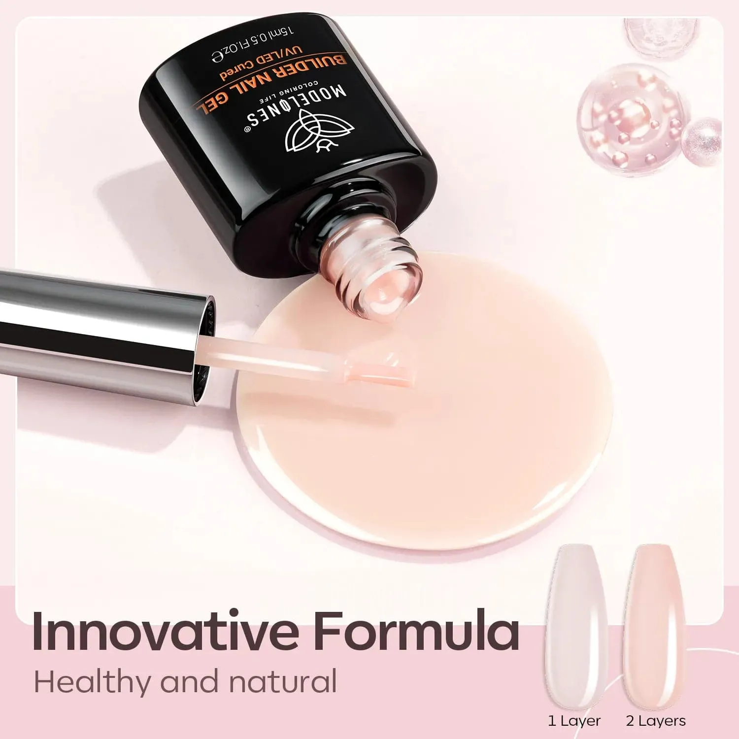 Modelones Builder nagelgel nude pink 15ml 8-i-1