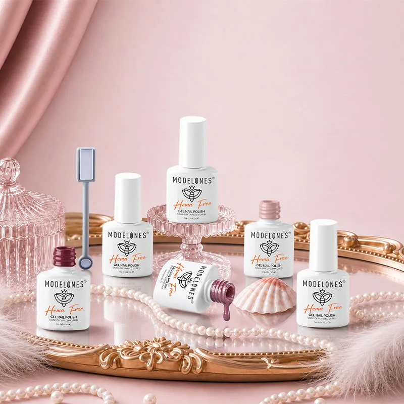 Modelones Blush Merlot gellack 6-pack rödrosa Hema-free