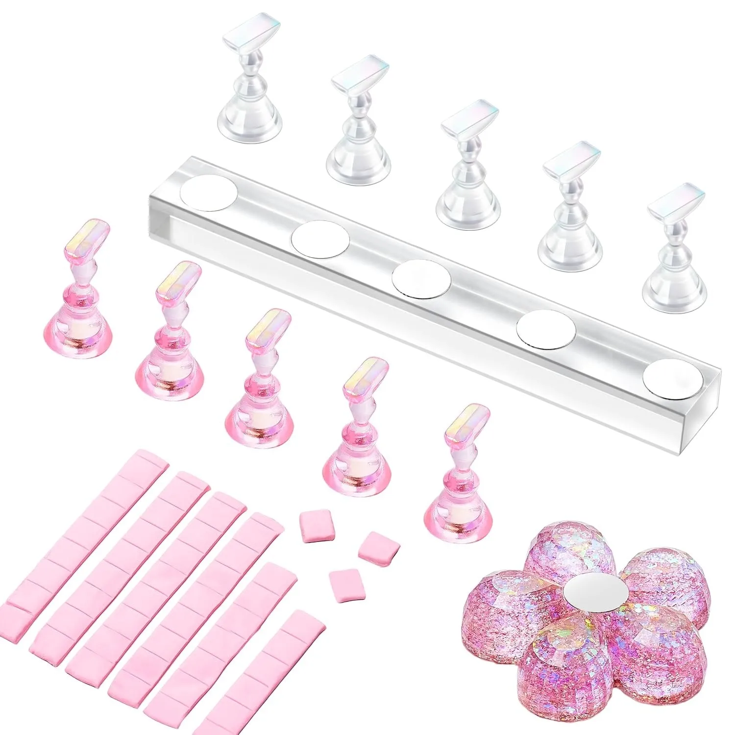 Makartt Nail Stand nagelställ aurora clear flower 10-pack