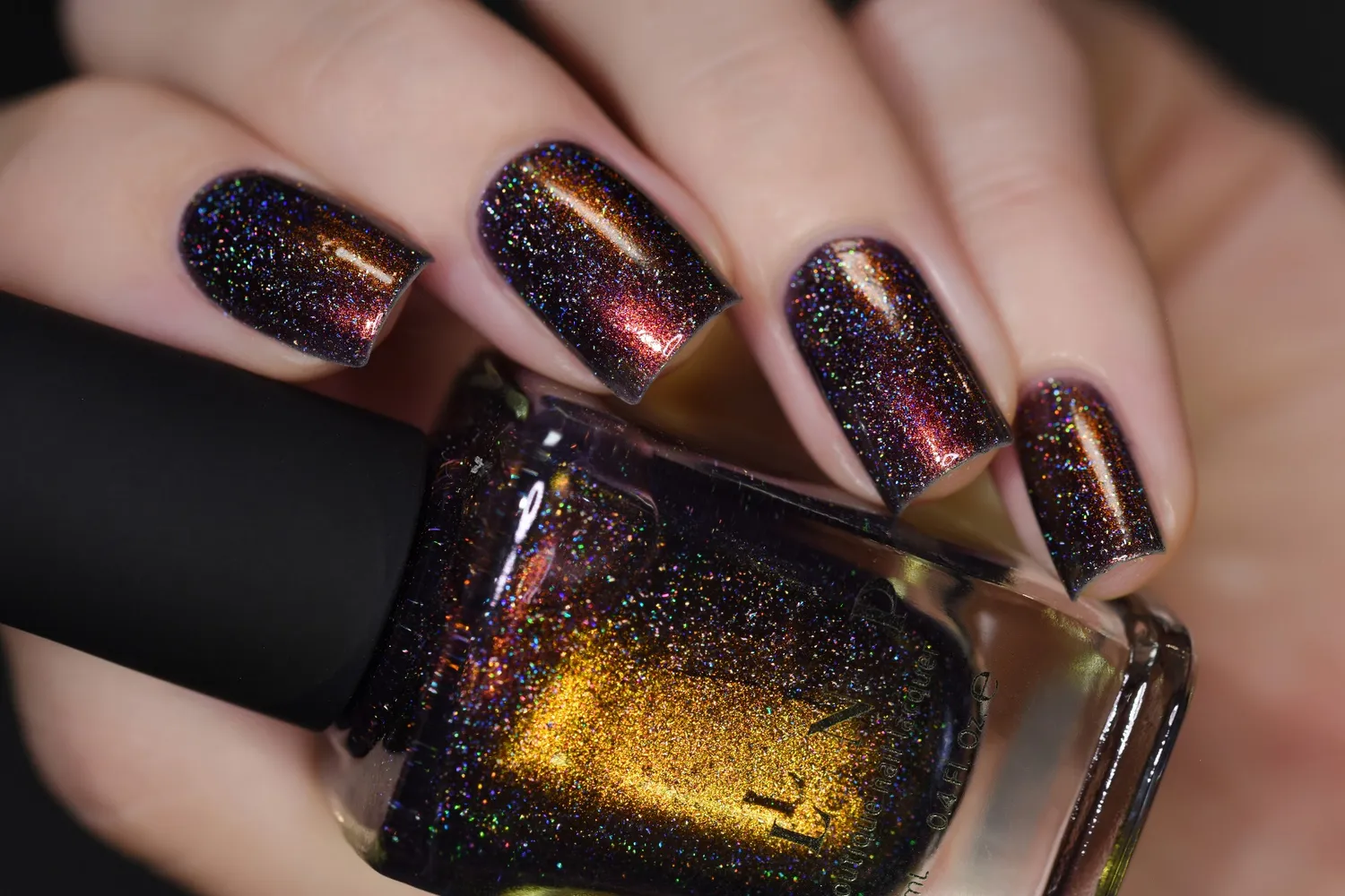 ILNP Rock Bottom nagellack holo brun orange