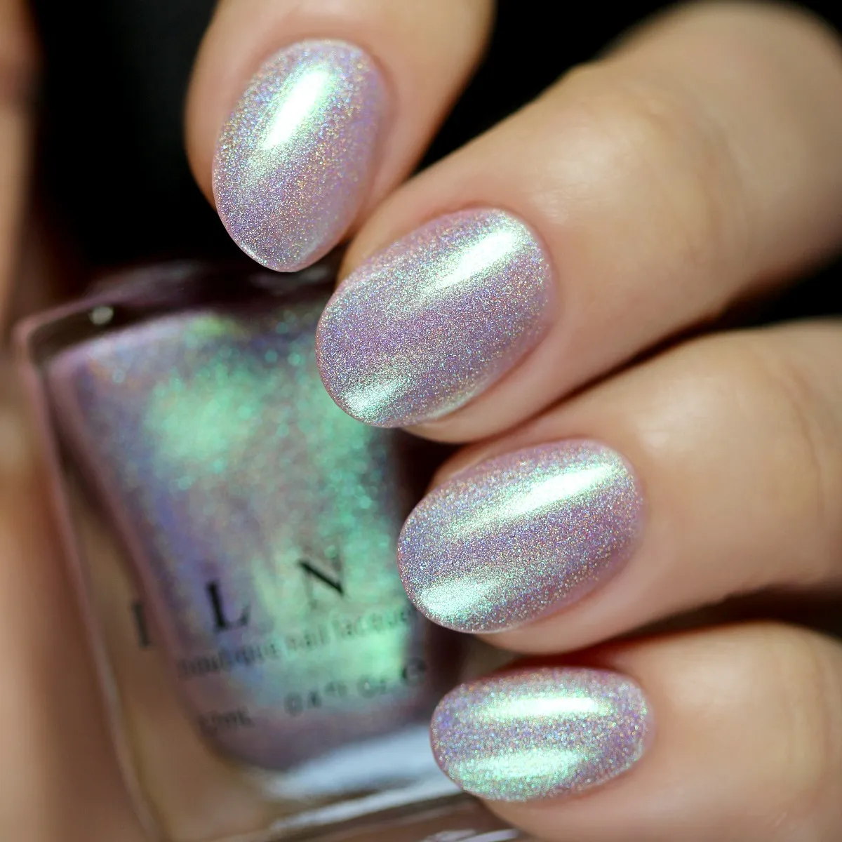 ILNP Talk It Up nagellack rosa grönt holo
