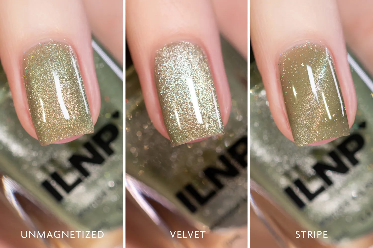 ILNP Velvet Velour nagellack salviagrön magnetisk