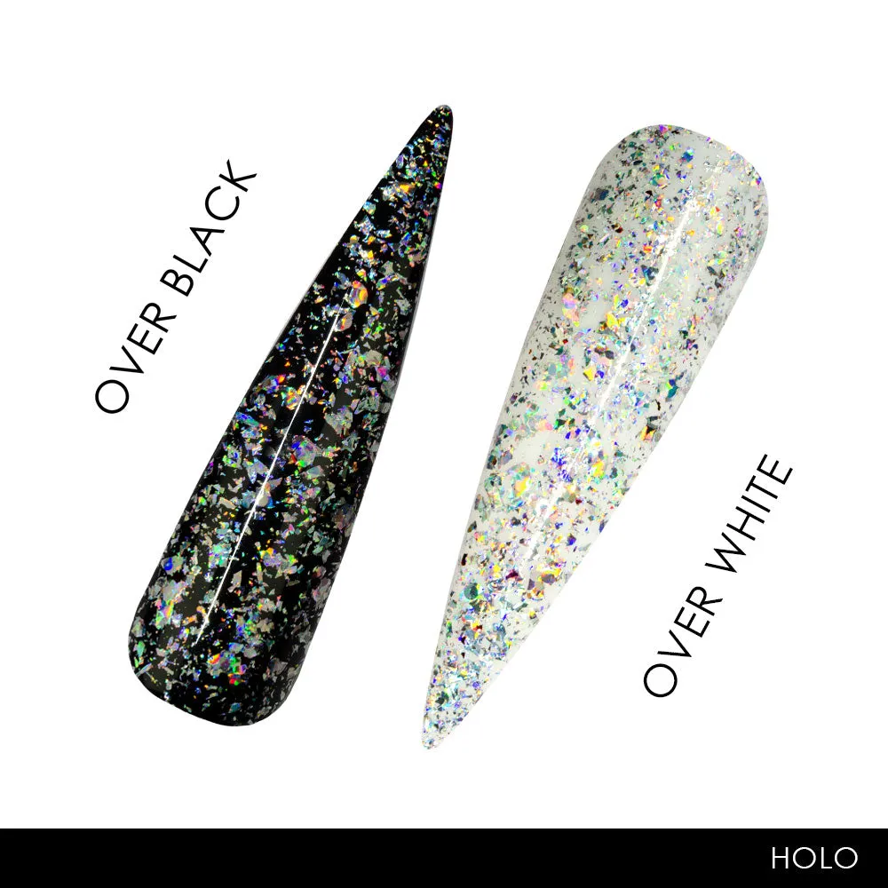 Iz Beauty Silver Holographic chrome flakes silver holografisk