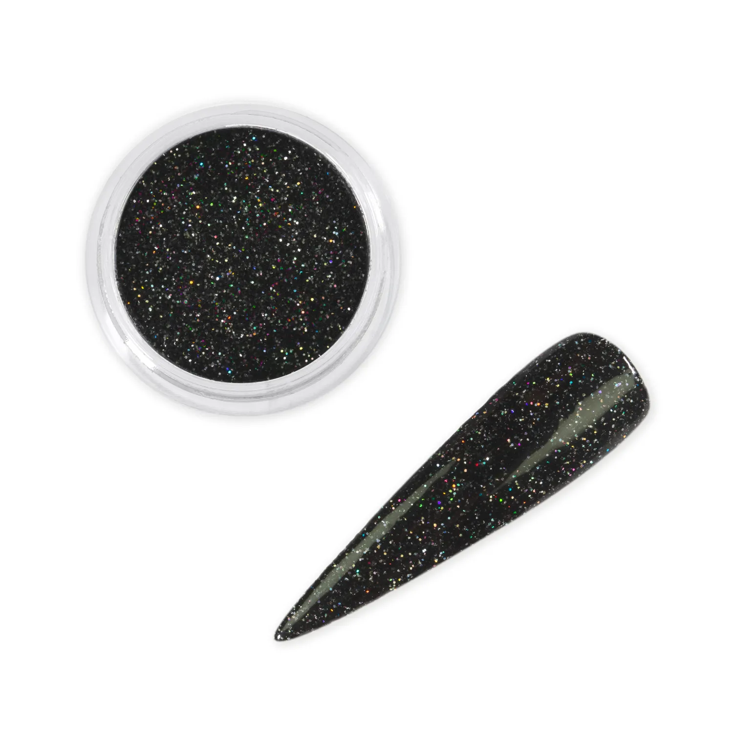 Iz Beauty Silent Night nagelglitter 6g svart holografiskt