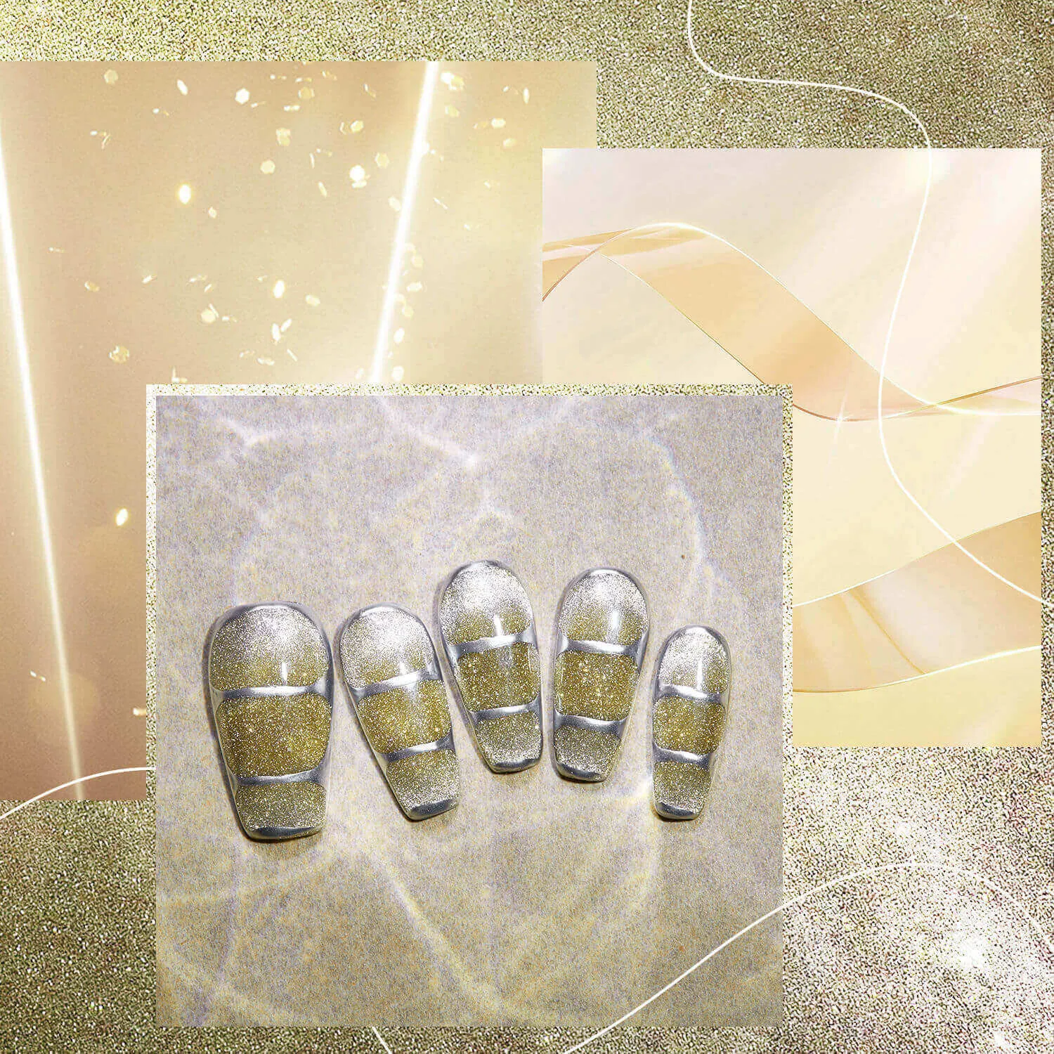 Modelones Hit The Jackpot polygel guld cat eye 15g magnetisk