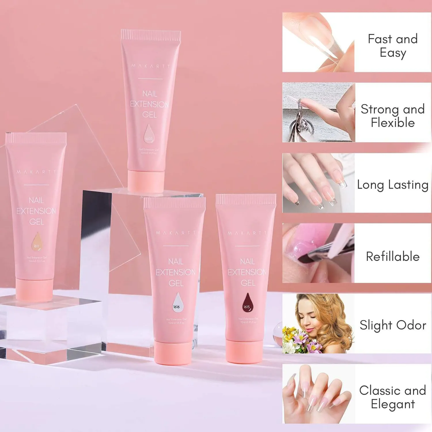 Makartt Bare Nude polygel set 4x15ML neutral
