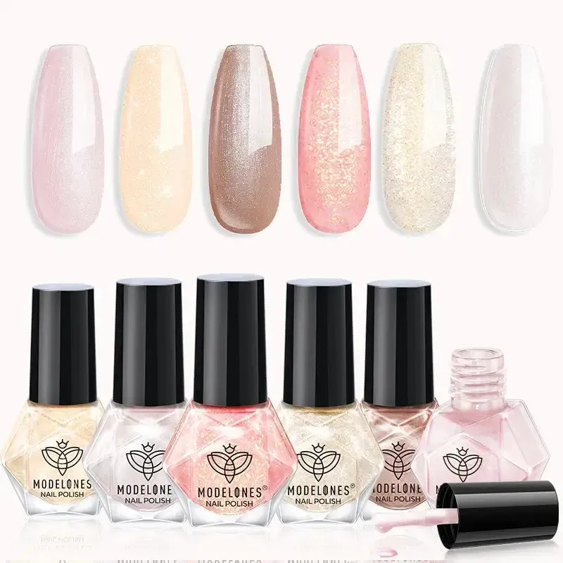 Modelones Vanilla Dream nagellack 6-pack glitter nude