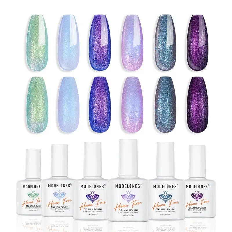 Modelones Violet Sparkle gellack 6-pack glitter