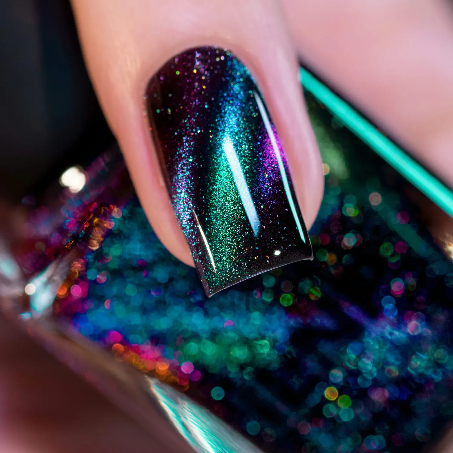 ILNP Deep Space nagellack magnetiskt teal-lila