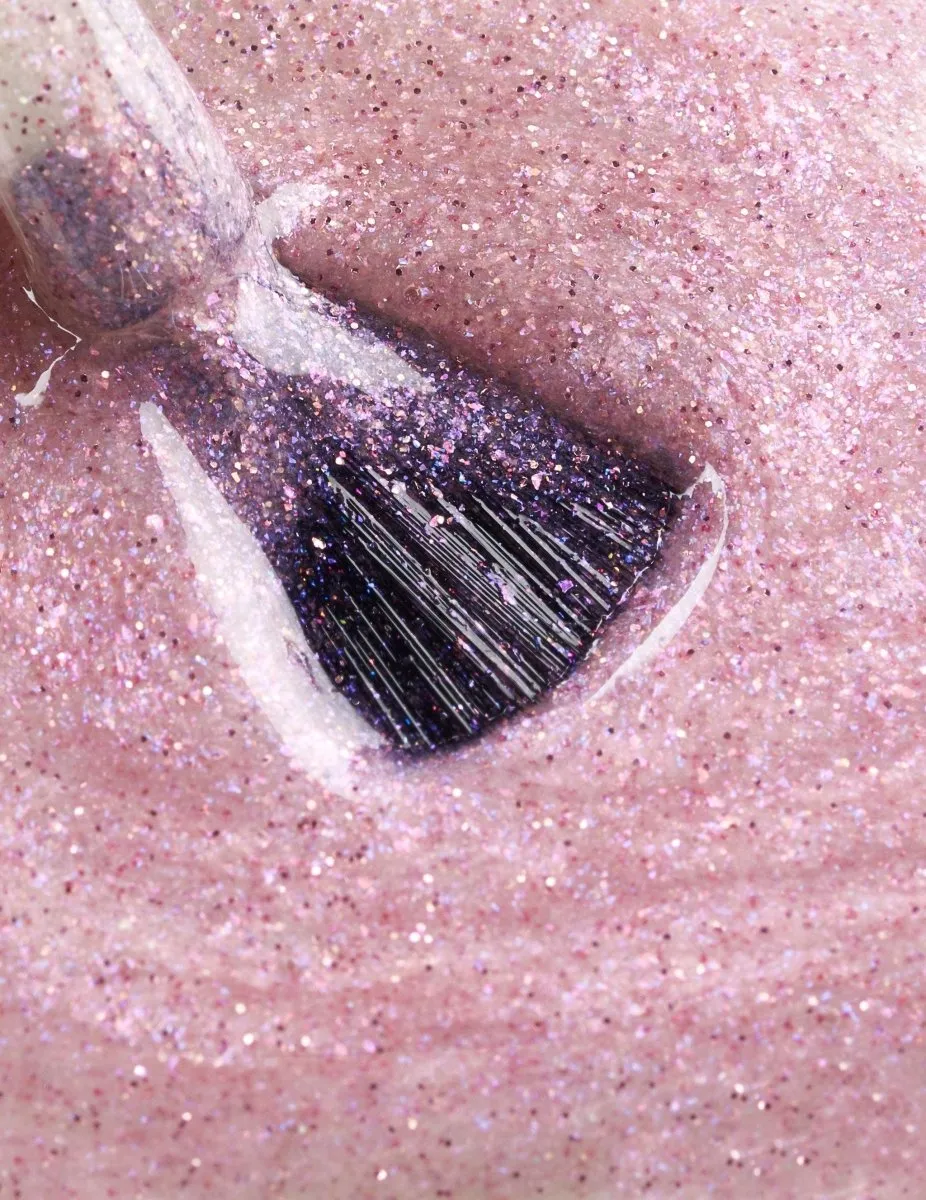 Le Mini Macaron Sugar Crush gellack glitterrosa skimrande