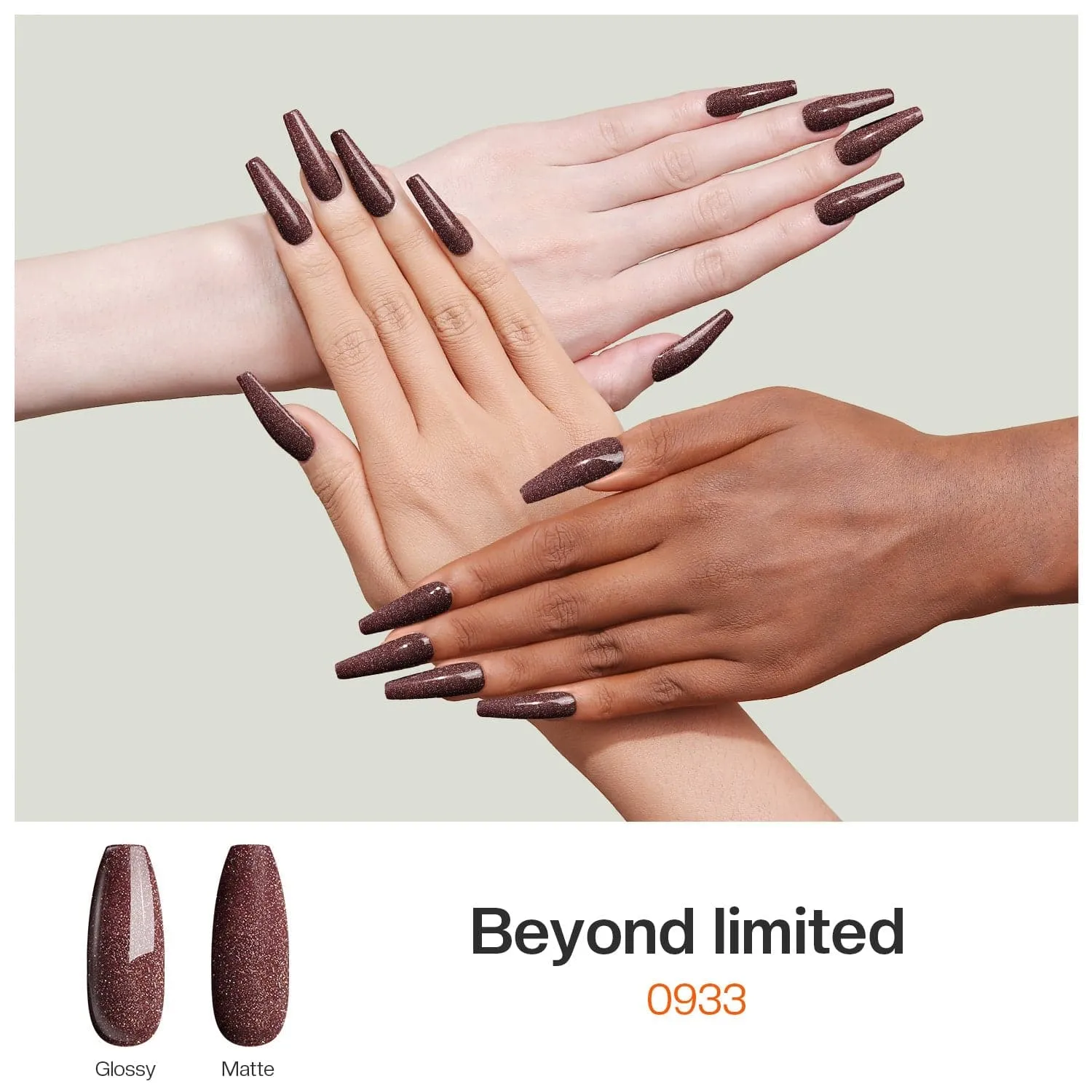 Modelones Inspire Gel Beyond Limited gellack 15 ml brun glitter
