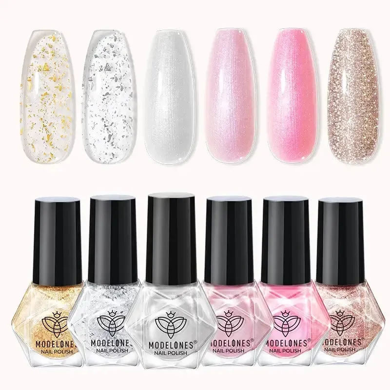 Modelones Pixie Dust nagellack 6-pack guld rosa silver