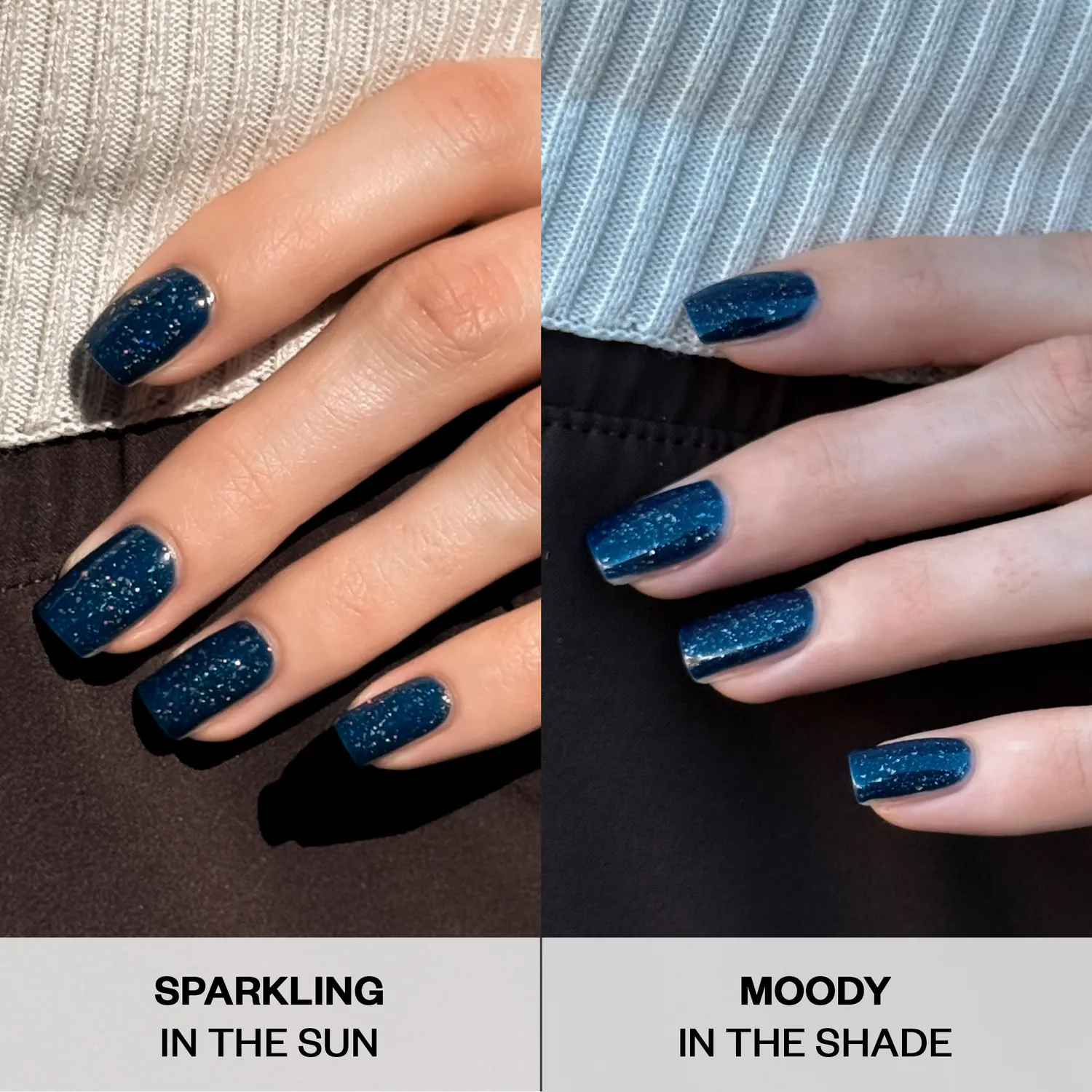 ILNP The Estate The Heir nagellack safirblå kopparflakes