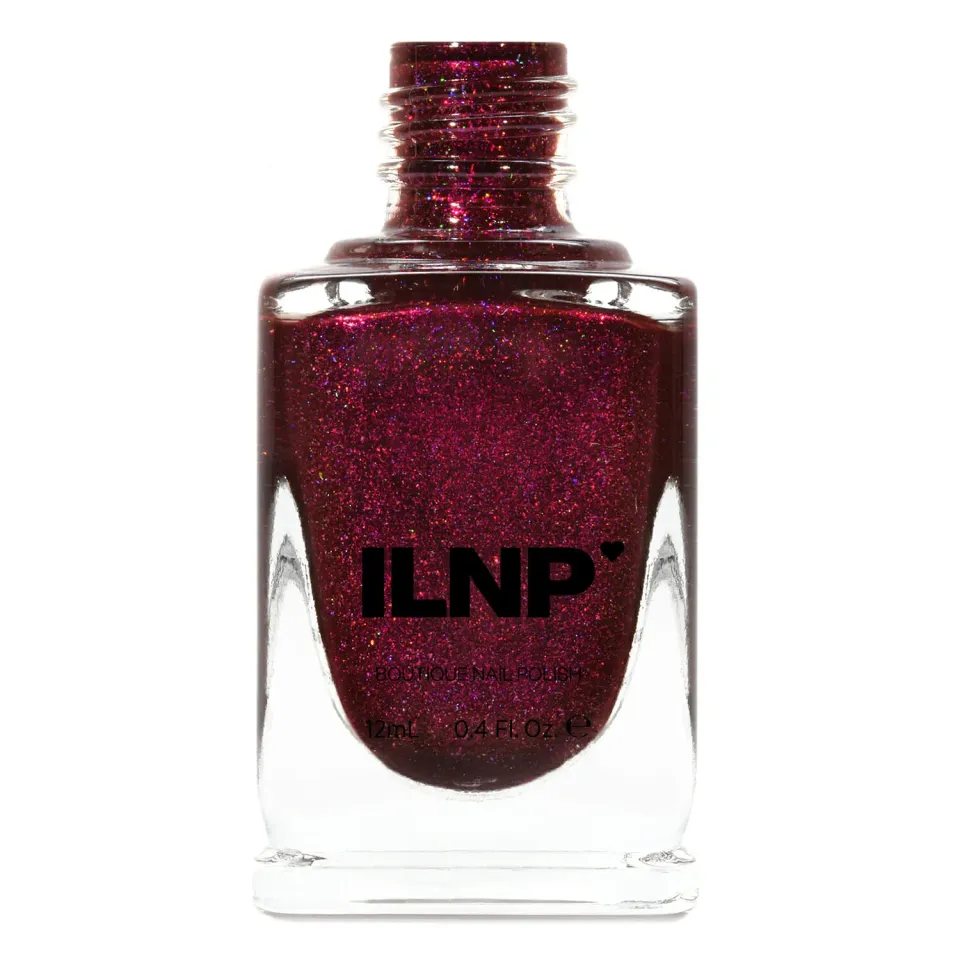 ILNP Showtime nagellack holografisk hallonröd