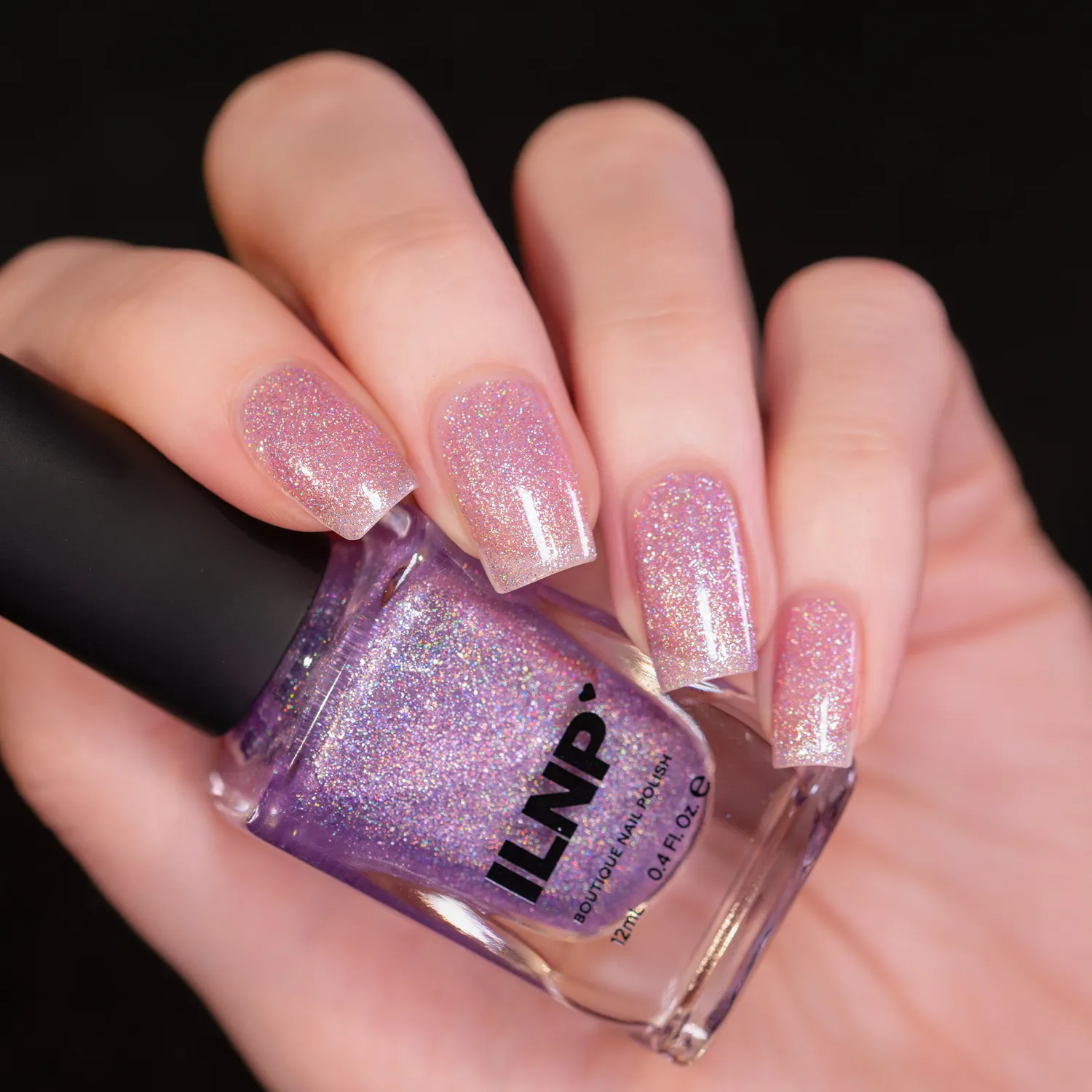 ILNP Sugar Cube nagellack lila holografiskt glitter