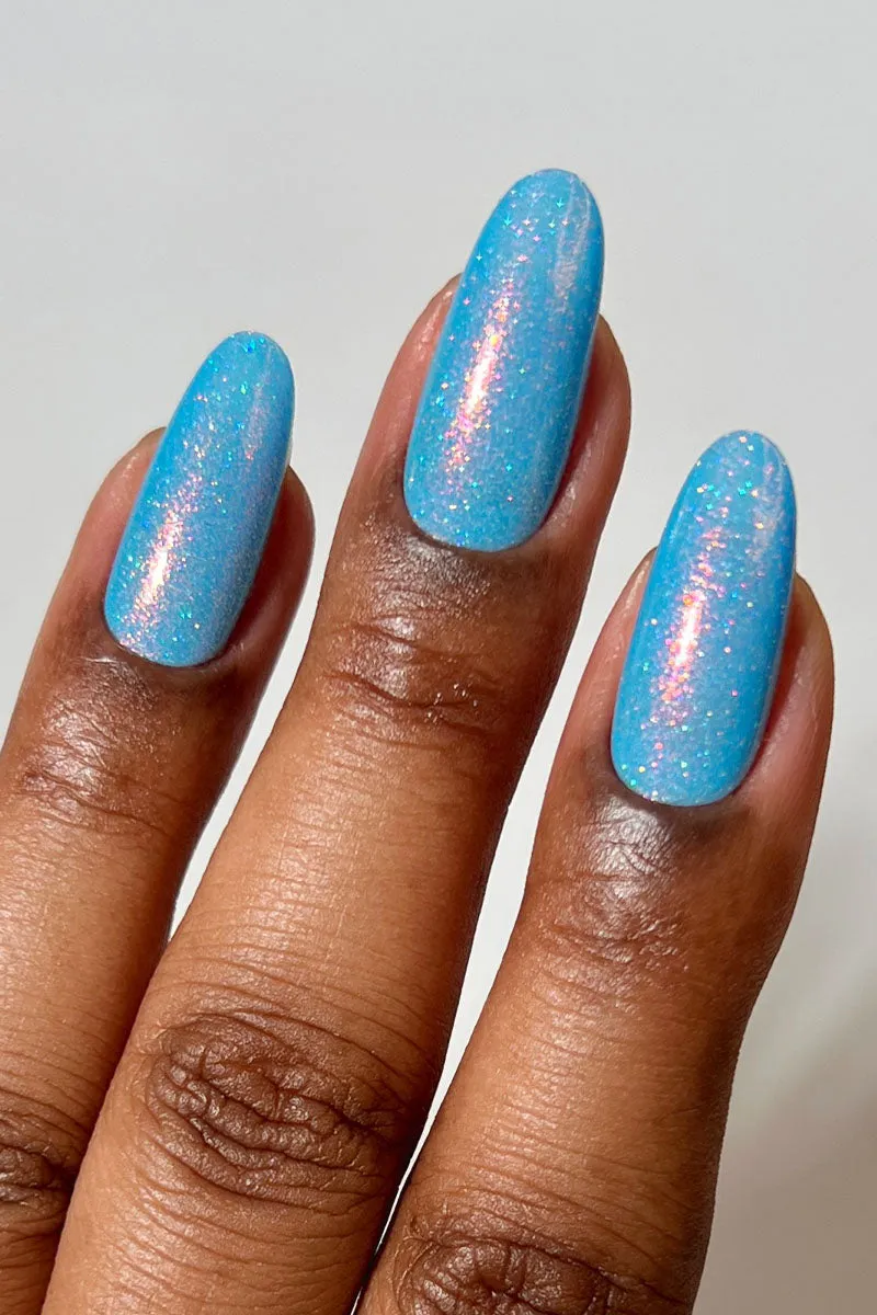 Cirque Colors Tipsy Turvy nagellack jelly blå holographic