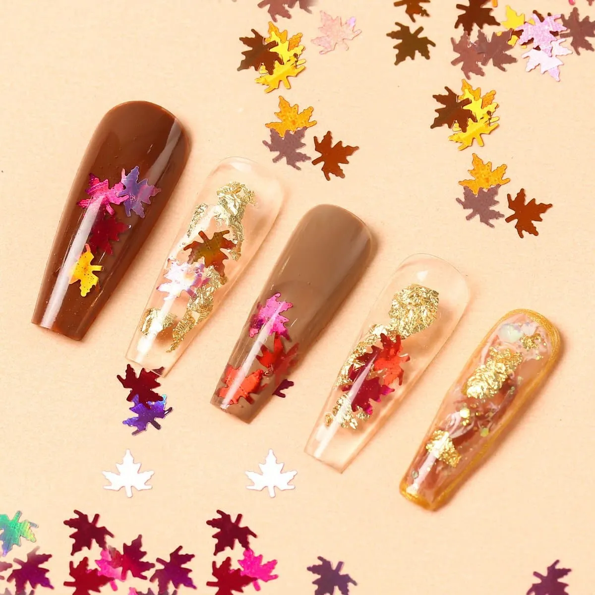 Modelones Maple Sequins nagelglitter 6 färger rött