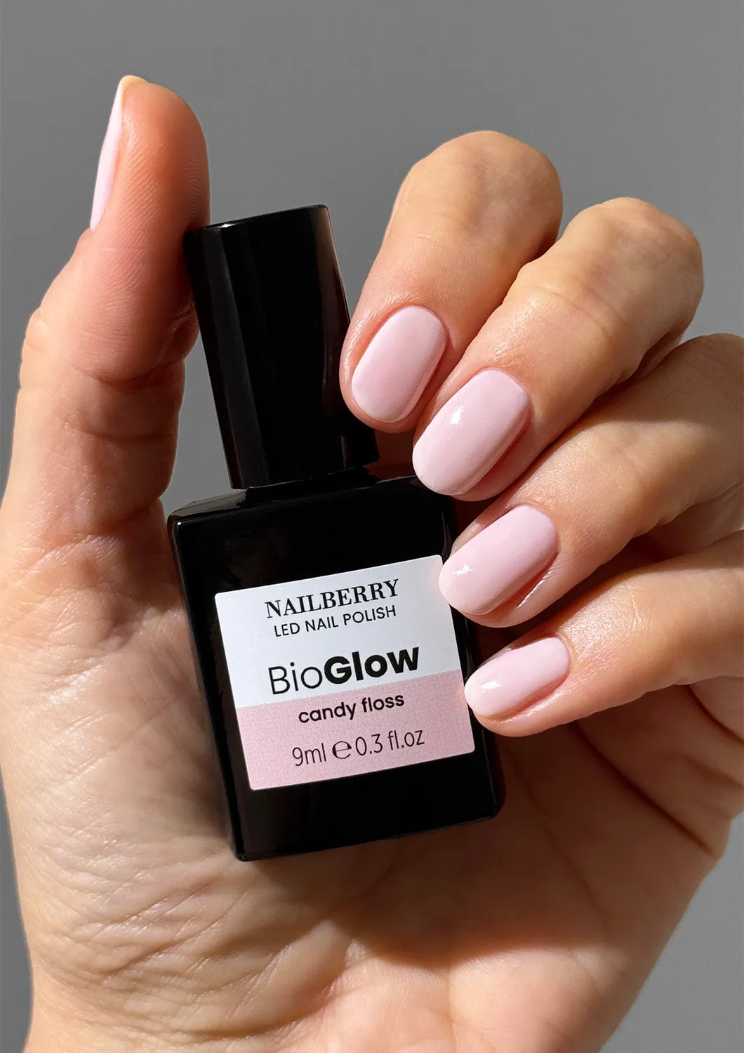 Nailberry BioGlow Candy Floss nagellack 9ml rosa