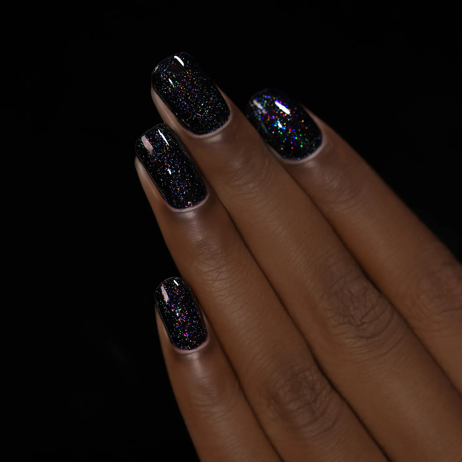 ILNP Party Bus nagellack svart jelly holo