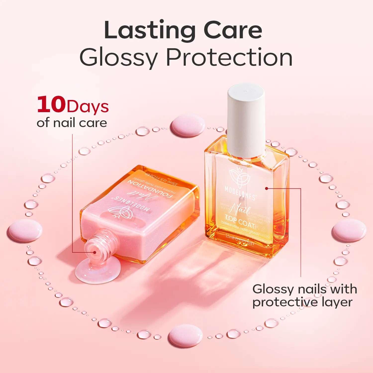 Modelones Nail Foundation Set Sparkle Pink 3-delar