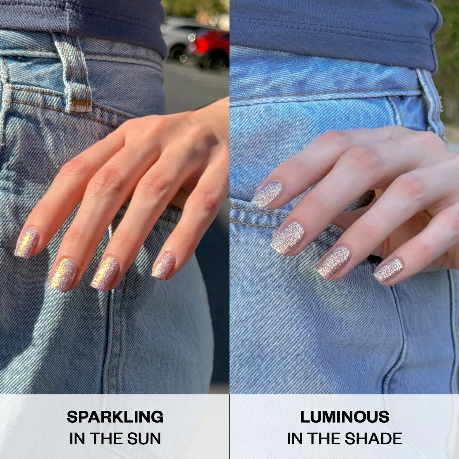 ILNP Halo nagellack rosa holografiskt skimmer