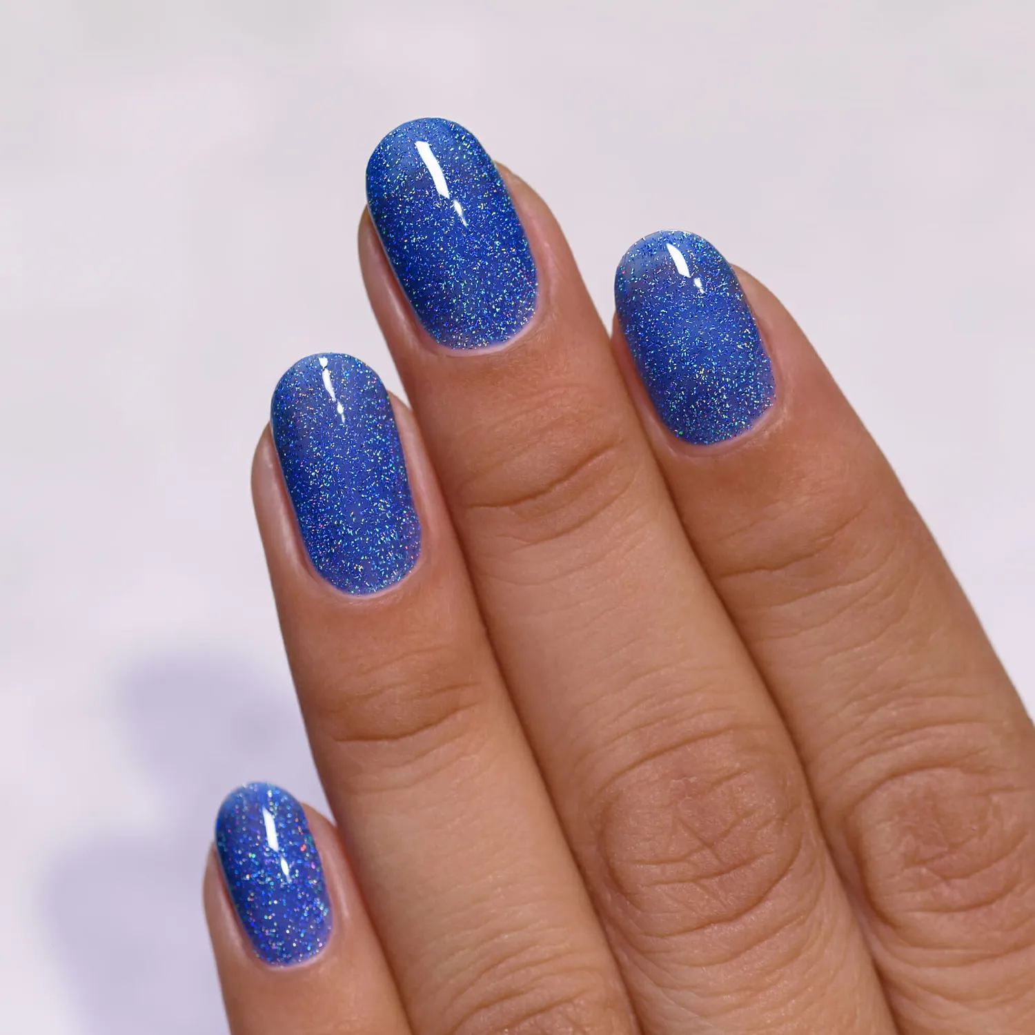 ILNP Good Vibes holografiskt nagellack koboltblå jelly